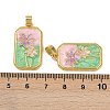 Brass Enamel Pendants KK-L190-012G-02-3