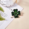 Cubic Zirconia Clover Brooch Pin JBR105A-6