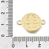 Brass Micro Pave Clear Cubic Zirconia Religion Flat Round Connector Charms KK-E802-31B-G-3