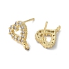 Brass Micro Cubic Zirconia Stud Earring Findings KK-S516-03G-2