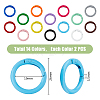 HOBBIESAY 28Pcs 14 Colors Spray Painted Alloy Spring Gate Rings FIND-HY0003-01-2