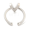 Rack Plating Brass Open Cuff Rings for Women RJEW-F162-01P-V-3
