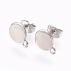 Non-Tarnish 304 Stainless Steel Stud Earring Findings STAS-G178-02P-8mm-1