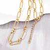 304 Stainless Steel Paperclip Chains Bracelet & Necklace Jewelry Sets SJEW-L199-02G-2