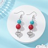 Synthetic Turquoise & Alloy Dangle Earrings EJEW-JE06929-1
