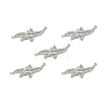 Brass Pave Clear Cubic Zirconia Connector Charms KK-E068-VB381-4