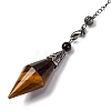 Natural Tiger Eye Rhombus Faceted Poined Dowsing Pendulums G-Q184-05H-AS-4