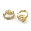 Rack Plating Brass Micro Pave Cubic Zirconia Cuff Earring EJEW-H117-01G-2