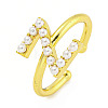 Rack Plating Brass Open Cuff Rings for Women RJEW-F162-01G-Z-1