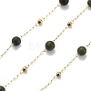 Natural Jade & 304 Stainless Steel Beads Link Chains CHS-K021-08A-08-1