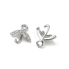 Brass Micro Pave Clear Cubic Zirconia Charms KK-P355-05P-2