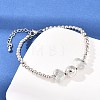 Brass Micro Pave Clear Cubic Zirconia Round Beaded Bracelets BJEW-F528-05P-2