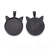 Alloy Kitten Pendant Cabochon Settings PALLOY-WH0049-04B-1