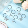 6Pcs 201 Stainless Steel Keychain KEYC-JKC01184-2