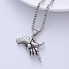 Fashionable Punk Style Titanium Steel Finger Gun Shape Pendant Necklaces for Trendy Nightlife CW1827-2