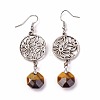 Natural Tiger Eye Dangle Earrings EJEW-I225-A02-1