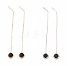 Long Chain with Enamel Rhombus Dangle Stud Earrings EJEW-A067-03P-2