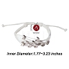 Multi String Cord Bracelet with Initial Letter A Charm BJEW-SW00042-04-5