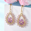 Teardeop Glass Beaded & Dyed Natural Malaysia Jade Dangle Stud Earrings EJEW-MZ00707-03-1