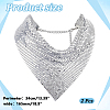 2Pcs Sparkle Aluminum Triangle Mesh Statement Bib Necklaces for Women NJEW-HY0002-20-2