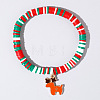 Christmas 304 Stainless Steel Enamel Charm Bracelets AH2991-8-1