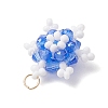 Glass Seed Beaded Snowflake Pendants PALLOY-MZ00815-04-4