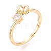 Flower Brass Micro Pave Cubic Zirconia Cup Peg Ring Settings KK-N274-15G-1
