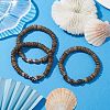 Natural Coconut Rondelle Beaded Stretch Bracelets BJEW-JB10250-01-5