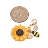 Bee Sunflower Resin & Alloy Enamel Pendant Decorations X-HJEW-JM01995-3