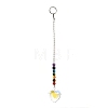 Chakra Heart Crystal Suncatcher Dowsing Pendulum Pendants PALLOY-JF00460-03-7