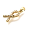 Brass Micro Pave Cubic Zirconia Pendants KK-S508-46G-2