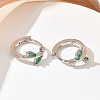 Brass Micro Pave Cubic Zirconia Hoop Earrings for Women EJEW-A167-12P-3