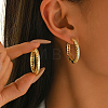 Hollow Brass Clear Cubic Zirconia Hoop Earrings SP8143-4