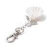 Angel Alloy & Wire Wrapped Natural Shell Pendant Decorations HJEW-JM02017-01-4