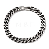 667 Stainless Steel Cuban Link Chains Bracelets for Women Men BJEW-F529-01AS-3
