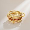Brass Micro Pave Cubic Zirconia Finger Rings FS-WG6545E-30-1