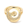 Brass Micro Pave Cubic Zirconia Adjustable Cup Peg Ring Settings KK-B166-03G-2