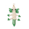 Copper Wire Wrapped Beaded Fish Charms PALLOY-MZ01088-3