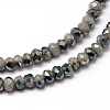 Faceted Rondelle Half Rainbow Plated Electroplate Glass Beads Strands X-EGLA-M006-2mm-A12-2