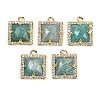 Natural Amazonite Faceted Square Charms G-I375-06G-04-1