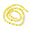 Yellow Imitation Jade Glass Faceted Rondelle Bead Strands X-GLAA-F001-3x2mm-11-3