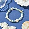 Synthetic Turquoise Beaded Stretch Bracelets for Women BJEW-TA00574-02-1