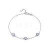 S925 Sterling Silver Evil Eye Link Bracelet AK1290-14-1