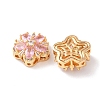 Brass Micro Pave Cubic Zirconia Beads KK-A284-19G-03-2