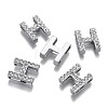 Alloy Letter Slide Charms RB-F034-01H-P-RS-3