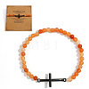 Cross Beaded Bracelet with Aventurine for Men JT7568-1-1