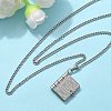 304 Stainless Steel Book Pendant Necklaces for Women LS-NJEW-U037-01A-P-1