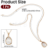 1Pc Alloy Glass Photo Frame Living Memory Floating Locket Pendant Rolo Chain Necklaces for Women NJEW-BM0001-01B-2