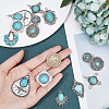 16Pcs 8 Styles Synthetic Turquoise Pendants FIND-SC0003-47-3