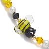 Austrian Crystal & Glass Pearl & Handmade Millefiori Beads Stretch Bracelets for Women BJEW-TA00702-4
